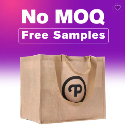 Reusable and Eco-friendly Jute bag custom logo printing jute tote bag heavy duty jute bag custom / 2