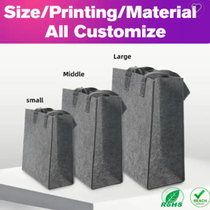 HOT Sale high quality Felt bag Custom printing felt tote bag OEM logo printed reusable and durable f / 2