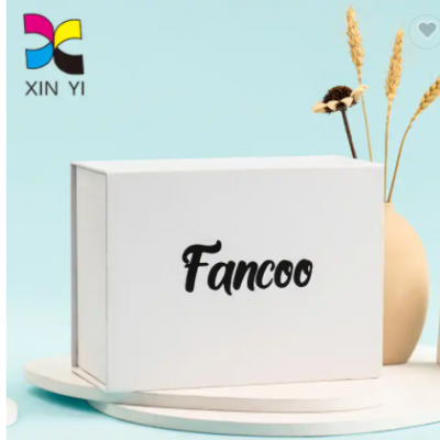 Factory high quality custom paper box manufacturer magnetic white clothing packaging box for dress