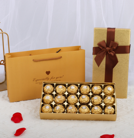 情人节礼盒空盒七夕情人节礼盒18颗巧克力包装盒硬盒现货批发