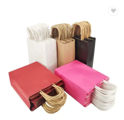 Biodegradable Fashion Personalized Printing Curly Handle Bag Shopping Printed Bags Paper Bags Wholes / 3