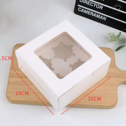 Cupcake Boxes Muffin Cup Cake Box Dessert Packaging Box Kraft Paper Cardboard Pastry Sweet White NO  / 3