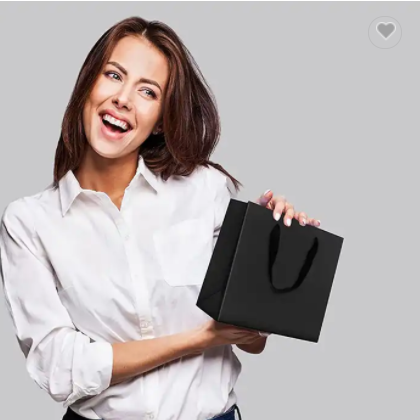 New high quality black jewelry cosmetic gift clothing shopping paper bag / 2