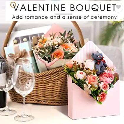 10 Pcs Florist Bouquet Envelope Boxes Bulk Pink Flower Bouquet Packaging Gift Paper Boxes Wrapping F / 3