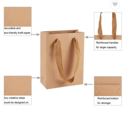 Custom Logo Paper Shopping Bag With Handle bolsas de papel for Clothing Gift Packaging / 3