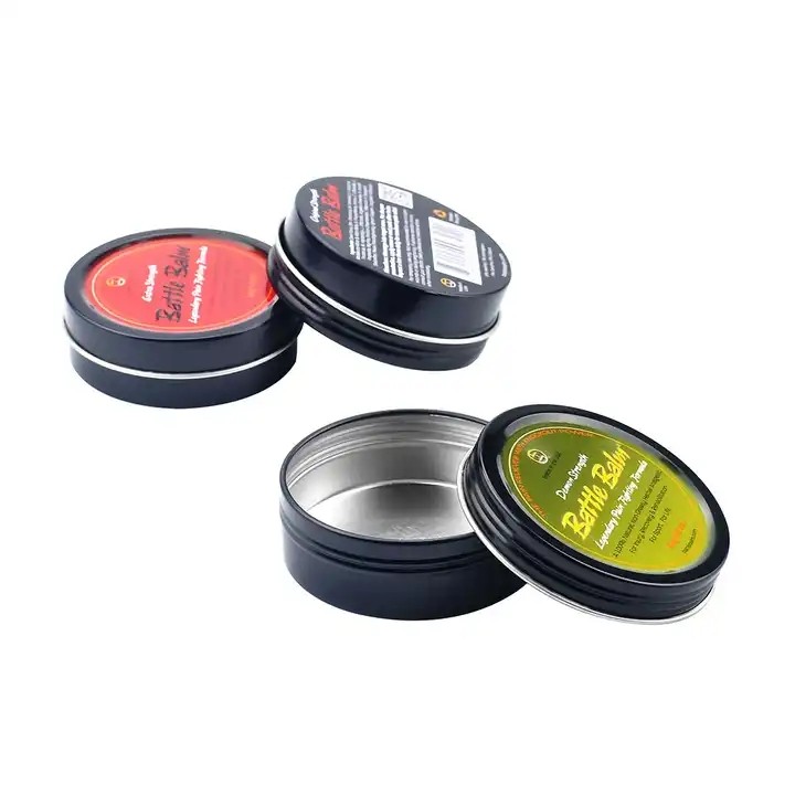 2 OZ 3OZ Tin Flat Container with Tight Sealed Twist Screw top Cover Hair Wax Cosmetic Cream Make Up  / 3