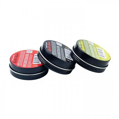 2 OZ 3OZ Tin Flat Container with Tight Sealed Twist Screw top Cover Hair Wax Cosmetic Cream Make Up