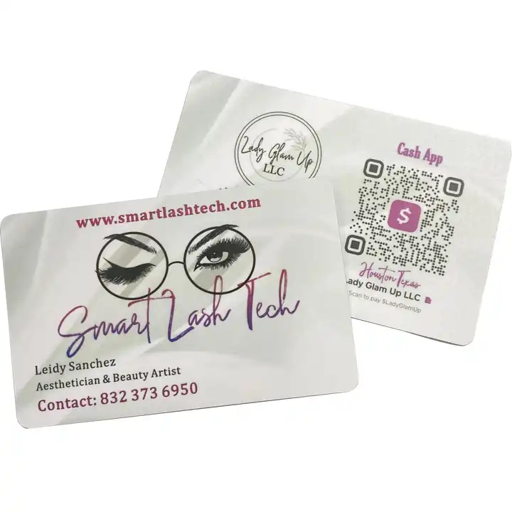 Source Factory Custom Design Print Logo Eyelash Style Plastic PVC Business Card / 1