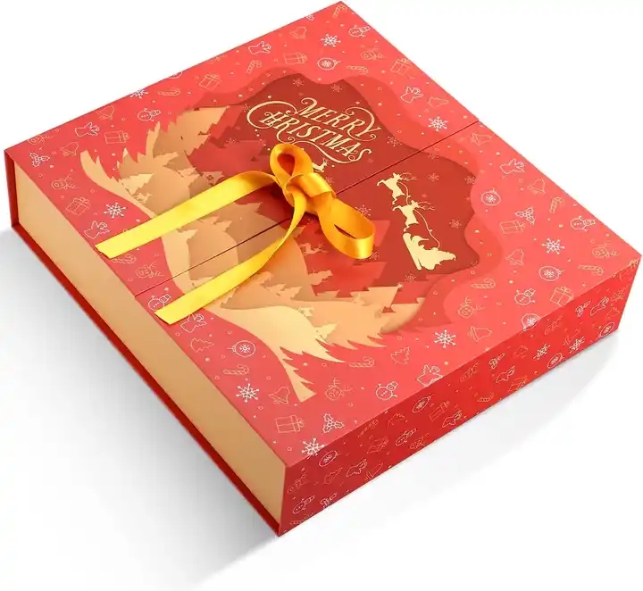 Amazon Hot Sell Custom Printed Empty Christmas Advent Calendar Refillable Countdown Calendar With 24 / 1