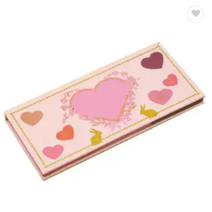 Custom high quality cheap heart shaped eyeshadow palette no label paper packaging box with mirror / 2