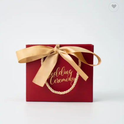 Custom printed logo small cheap products with insert red ribbon bow clothes gift set boxes for packi / 2