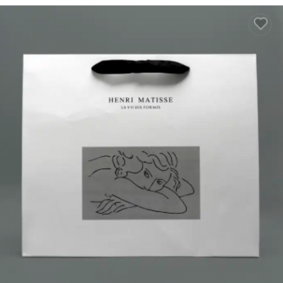 Luxury custom logo hot selling Matisse's simple art strokes clothing shopping paper bags cardbo