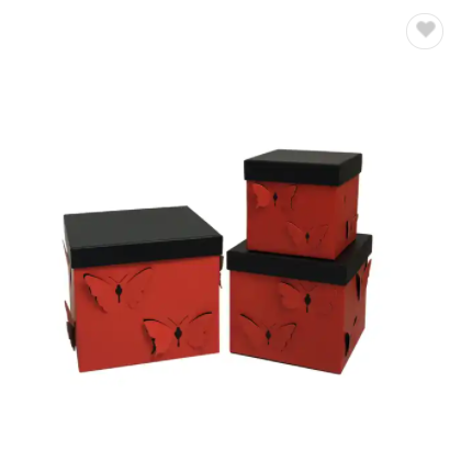 wholesale three-piece 3D hollow-out packaging square butterfly flower gift box For Mother's Day / 1