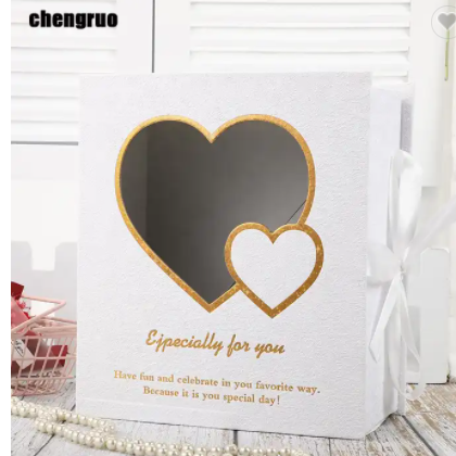 Chengruo Stock Cajas Carton Verpackung Personalizadas Heart window Foldable Book Style Gift Packagin / 2