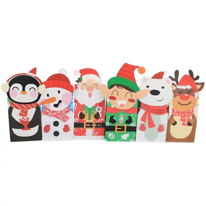 Santa Claus Packaging Bags Bread Cookies Gift Bag Elk Boxes for Packaging Food Greaseproof Bag for B / 1