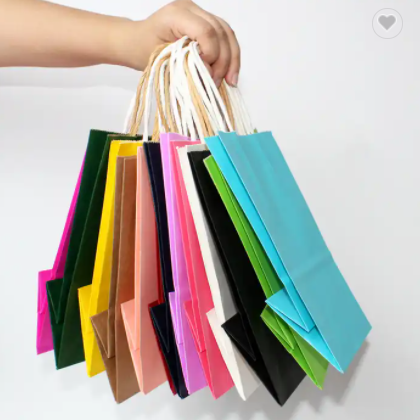 Multifunction Soft Color Festival Gift Bag Shopping Bags Kraft Paper Packing Bag with Handles / 3