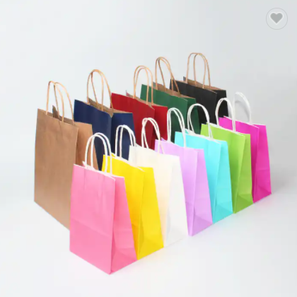 Multifunction Soft Color Festival Gift Bag Shopping Bags Kraft Paper Packing Bag with Handles / 2
