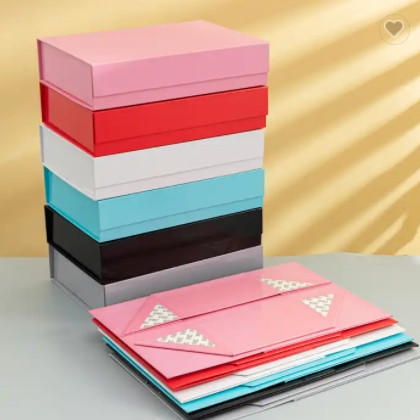 Customized Paper Cardboard Magnetic Foldable Folding Gift Box Clothing Packaging Foldable Boxes / 2
