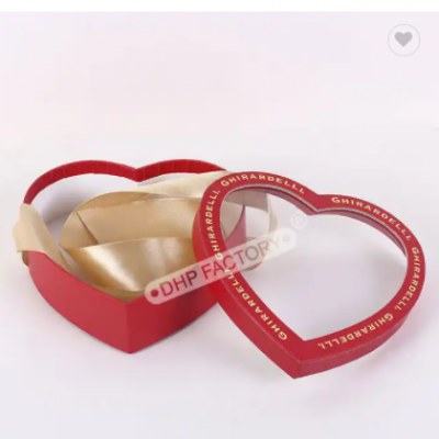wholesale luxury custom logo big size heart shape wedding eternal floral flower with pvc window sati