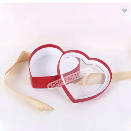 wholesale luxury custom logo big size heart shape wedding eternal floral flower with pvc window sati / 3