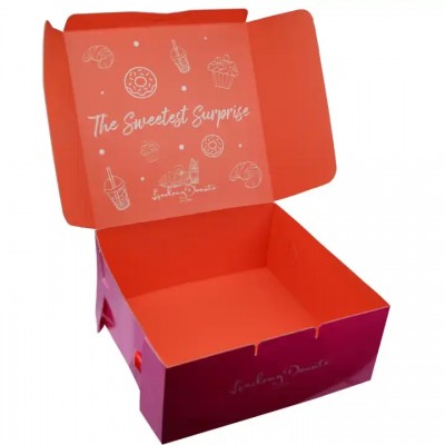 SENCAI Hot Sale Customized Logo Food Grade Art Paper Box For Donut Packaging