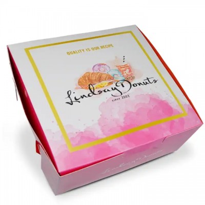 SENCAI High Quality Custom Logo Printed Food Grade Art Paper Box Donut Box