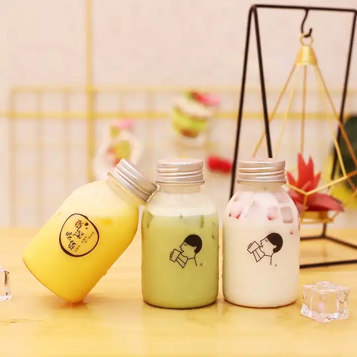 Recyclable Cold Pressed Juice PET Bottle Milk Bottles Food Grade Plastic Screen Printing 270 Ml 500  / 1