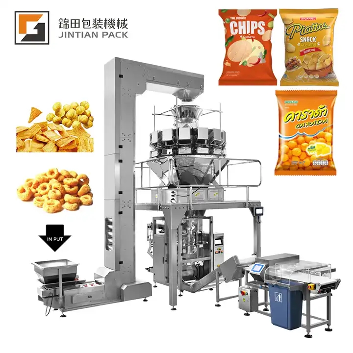 10 heads weigher 2.5L hopper potato chips french fries cashew packing machine / 1