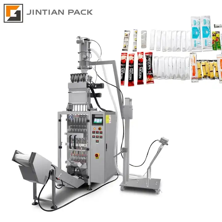 Fully automatic 2 4 line 6 lane coffee milk tea protein probiotics powder stick bag sachet packing m / 1