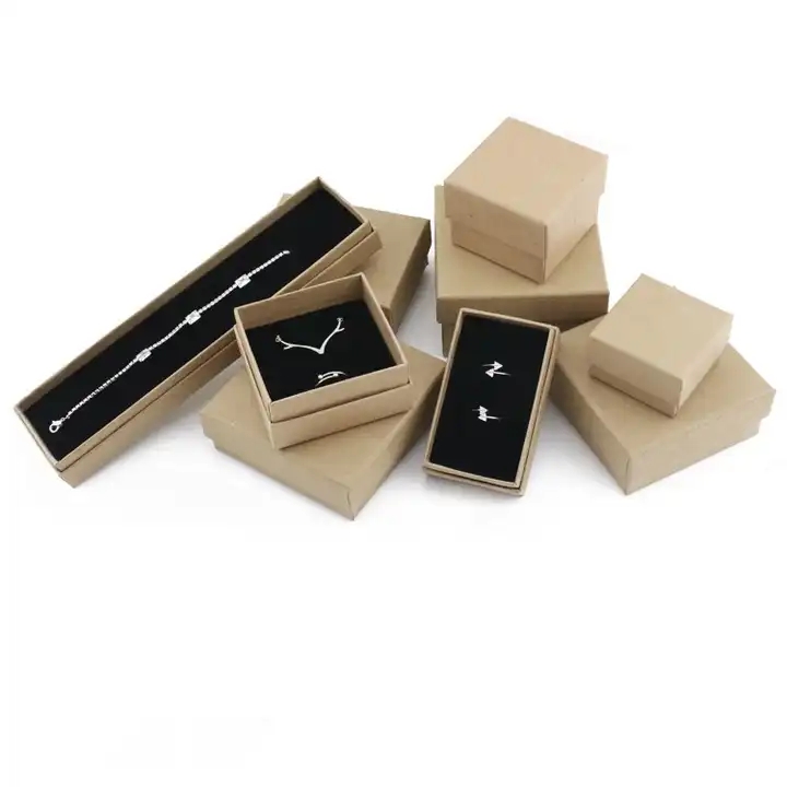 Custom Kraft Paper Jewelry Packaging Box Ring Necklace Ornament Gift Paper Box / 1