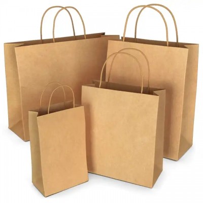 Kraft Brown Paper Bags With Handles - Mixed Size Recyclable Brown Kraft Paper Bags Ideal for Gifts