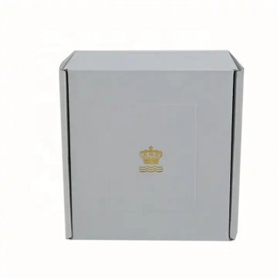 Manufacturer Custom Gold Logo Grey Color Matte Lamination Corrugated Carton High Quality Tuck Top Cl