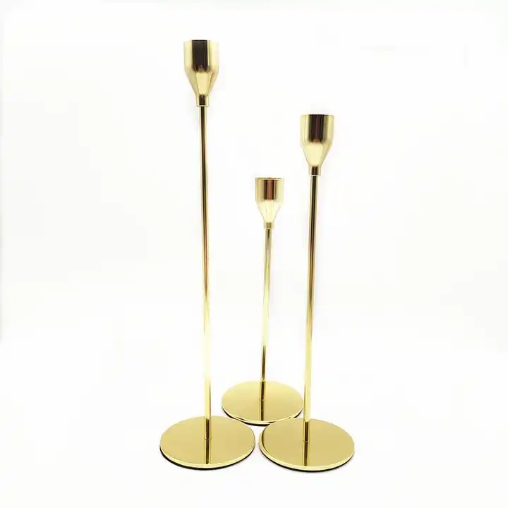 New styles Candle Holders Nordic Set Wedding Tapered Gold Votive Candlesticks Holder Metal Candle St / 1
