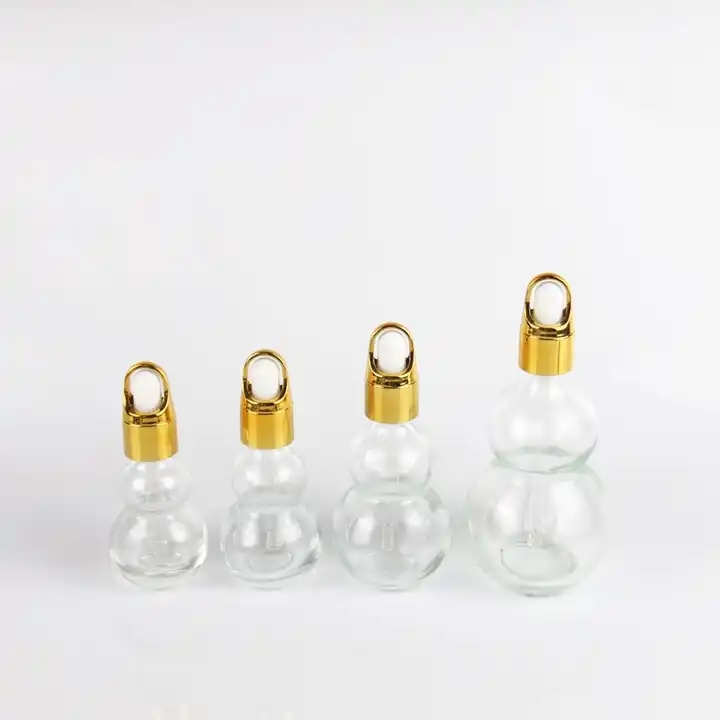 Doudle Gourd Shape Glass Bottle for Essential Oil with Cap/Dropper / 1