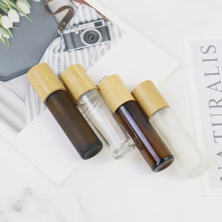 10ml Wholesale Transparent Amber Glass Perfume Bottle Essential Oil Roll on Bottle / 1