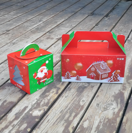250g 灰底白板纸 定制圣诞苹果礼盒 彩印纸盒 上海纸盒厂
