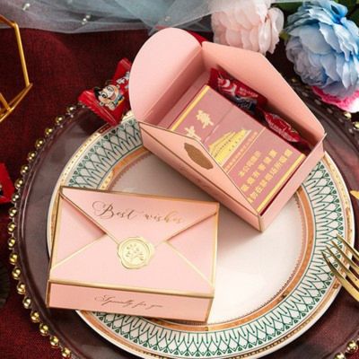 新款ins风森系喜糖盒欧式结婚 创意糖果盒个性信笺式伴手包装礼盒