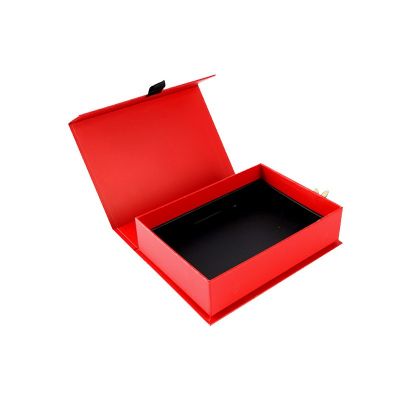 定制新年红色磁铁盒翻盖春节书型盒丝巾眼罩假牙套礼盒包装盒定做