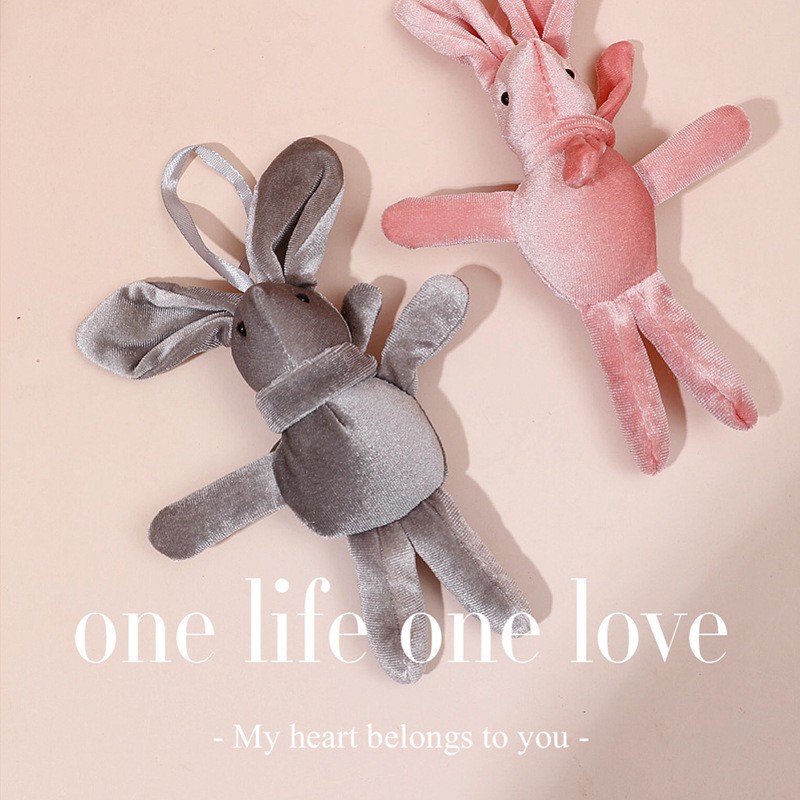 韩国绒许愿兔公仔毛绒玩具丝绒兔挂件礼品搭配小兔子情人节圣诞节