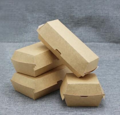 Custom Disposable Burger Packing Box Disposable Kraft Paper Hamburger Container Takeway Food box Eco / 1