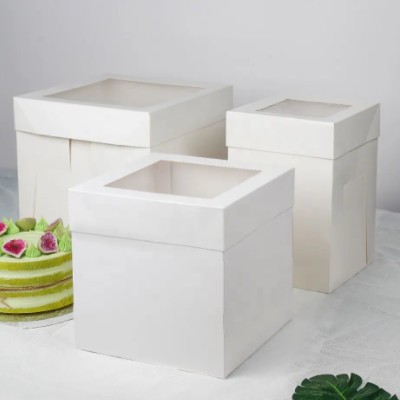 Plain White Wedding Afternoon Tea And Folding 6 inch Take Custom Cake Boxes / 3