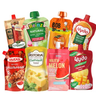 Custom Food Grade Plastic Spout Pouches Ketchup Juice Puree Beverage Liquid Stand Up Packaging Bag S / 2