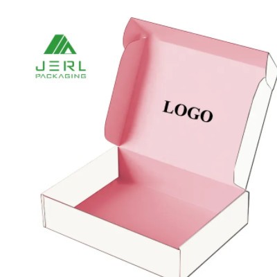 Custom Die Cut Mailing Box Carton Flat Pip Pink Shipper Postage Boxes with Logo / 3