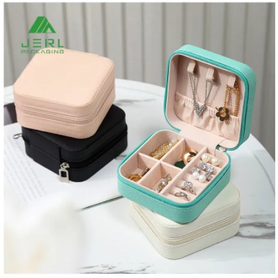 Jewellery Box Organiser Boxes Velvet Ring Earring Necklace Case for Little Girls With Zipper / 3