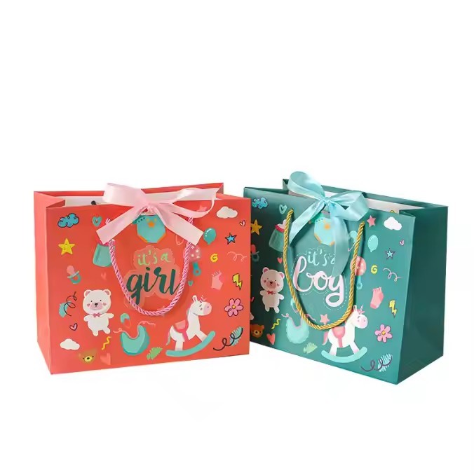 Christmas Party Favors Clear Gift Bags With Handle Reusable Plastic Small Gift Wrap Tote Candy Bags / 1