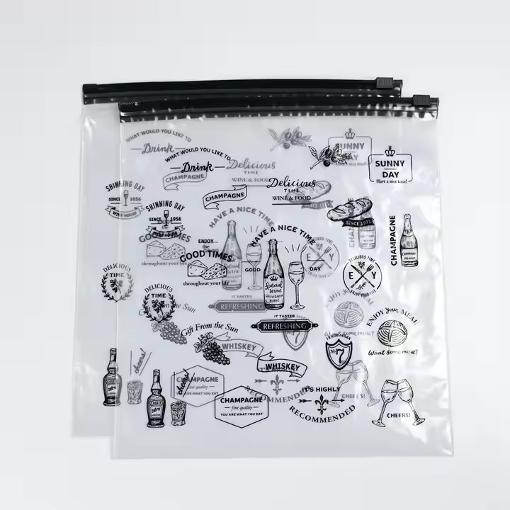 Customised Clothing T-shirt Plastic Packaging Bags Re-sealable Self Sealing Bags Zipper Seal Transpa / 3