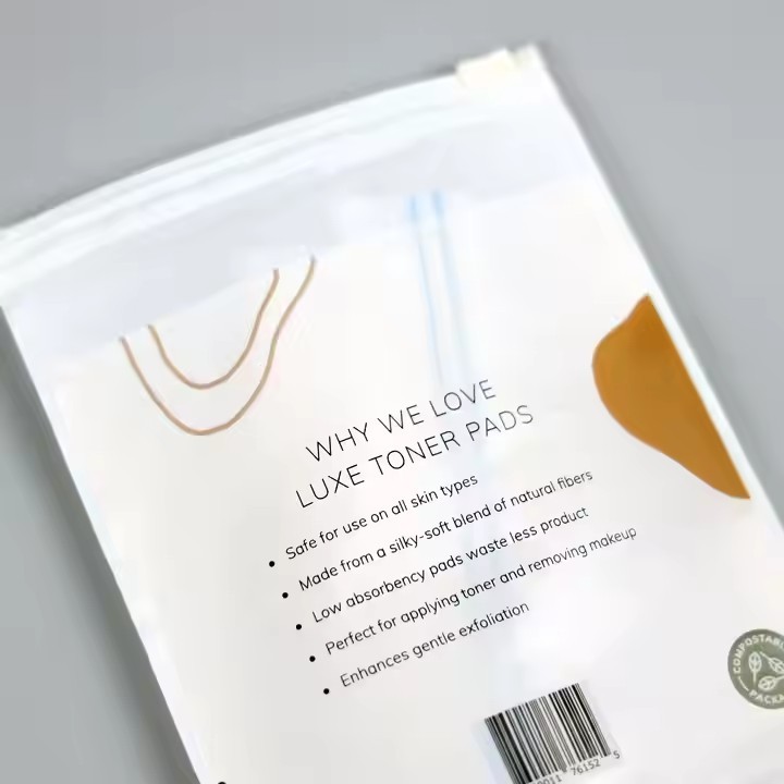 Compostable Customised Logo Matte White Frosted Packaging Zipper Bags Garment Biodegradable Plastic  / 2